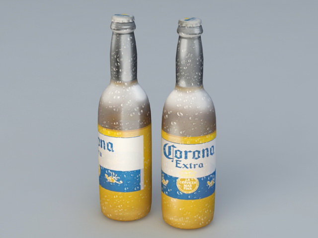 Corona Extra Beer Bottle 3d rendering