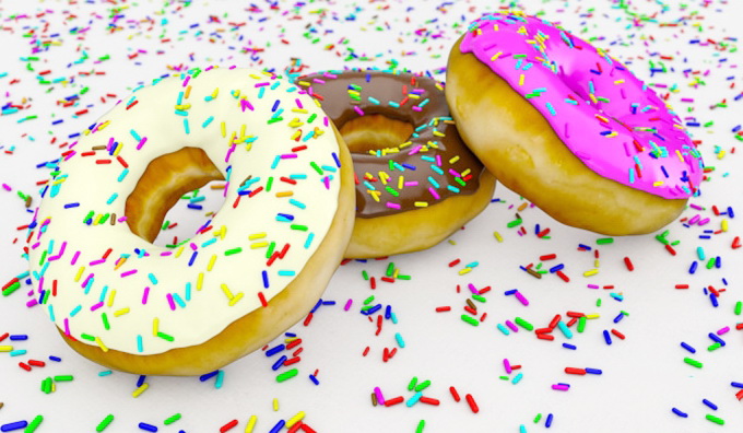 Pretty Donuts 3d rendering