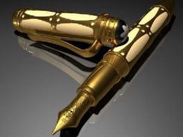 Golden Pen 3d model preview