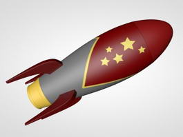 Toy Rocket 3d model preview