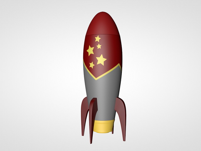 Toy Rocket 3d rendering