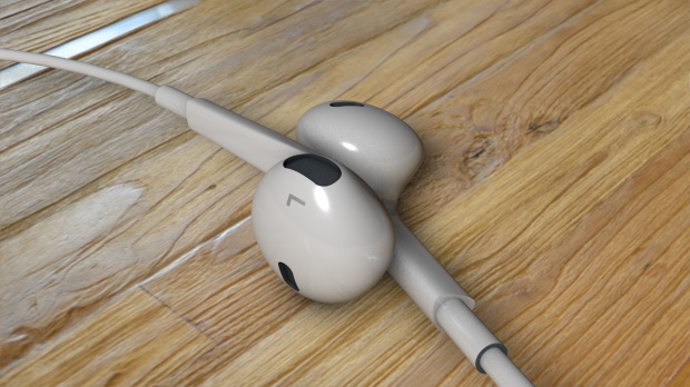 Apple Earpods 3d rendering
