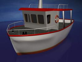 Cartoon Boat 3d model preview