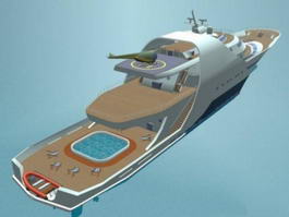 Super Luxury Motor Yacht 3d model preview