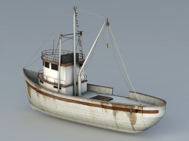 Commercial Fishing Boat 3d rendering