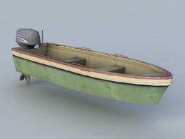 Old Motor Boat 3d model preview
