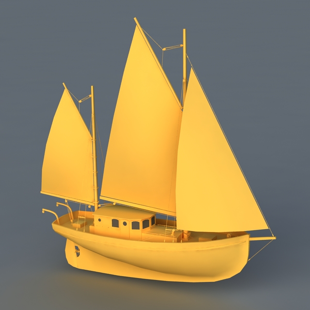 Sailing Boat 3d rendering