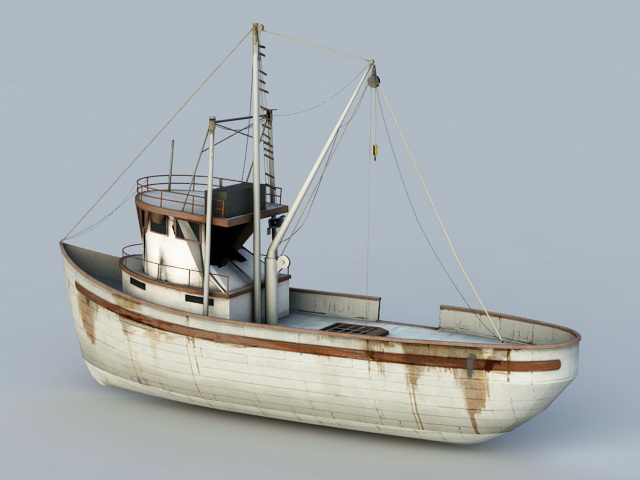 Small Fishing Boat 3d rendering