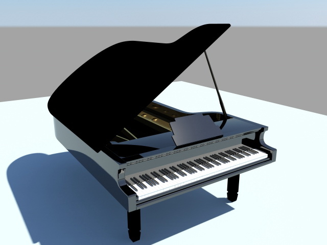 Grand Piano 3d rendering