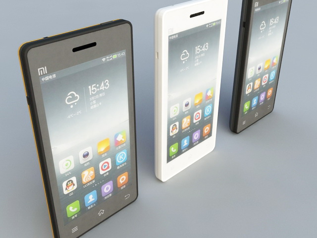 Xiaomi Android Phone 3d rendering