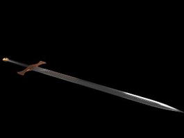 Medieval Knights Longsword 3d model preview