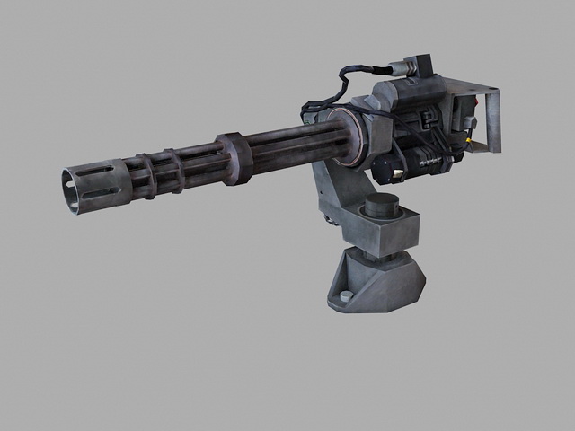 Minigun Weapon 3d rendering
