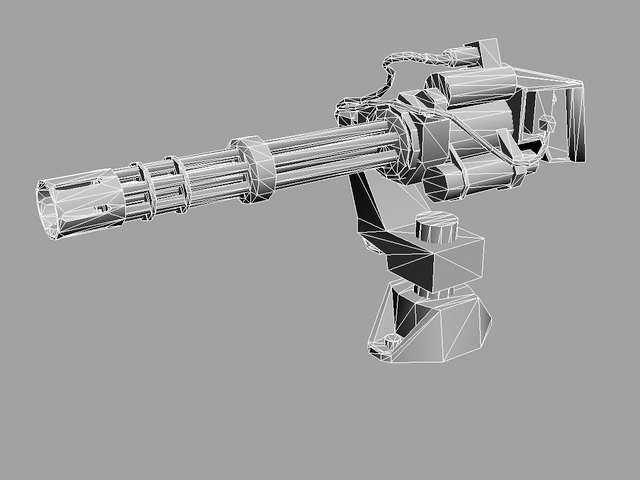 Minigun Weapon 3d rendering