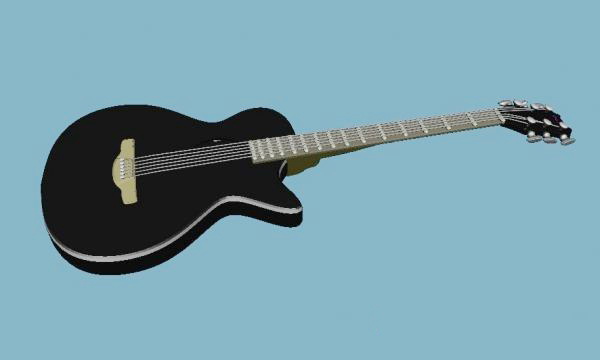 Black Guitar 3d rendering