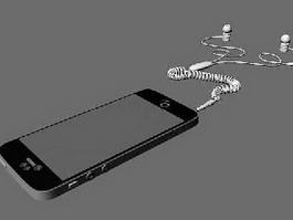 iPhone 5 and Headphone 3d model preview