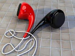 Red and Black Earbuds 3d preview