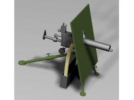 Skoda M1909 Machine Gun 3d model preview