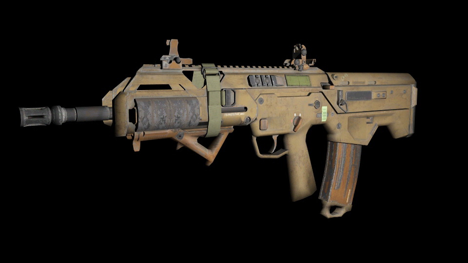 Ghosts Assault Rifle 3d rendering