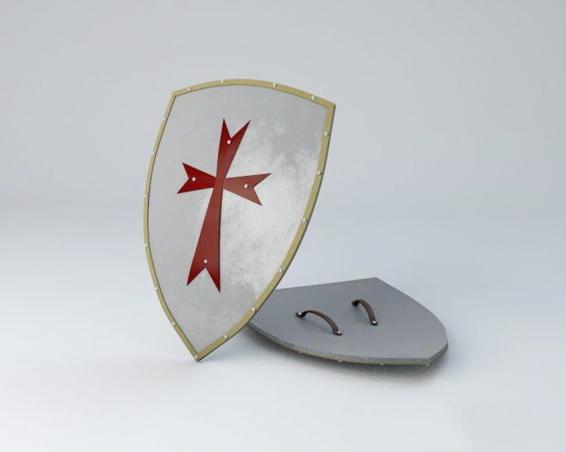 Crusader Shield 3d rendering