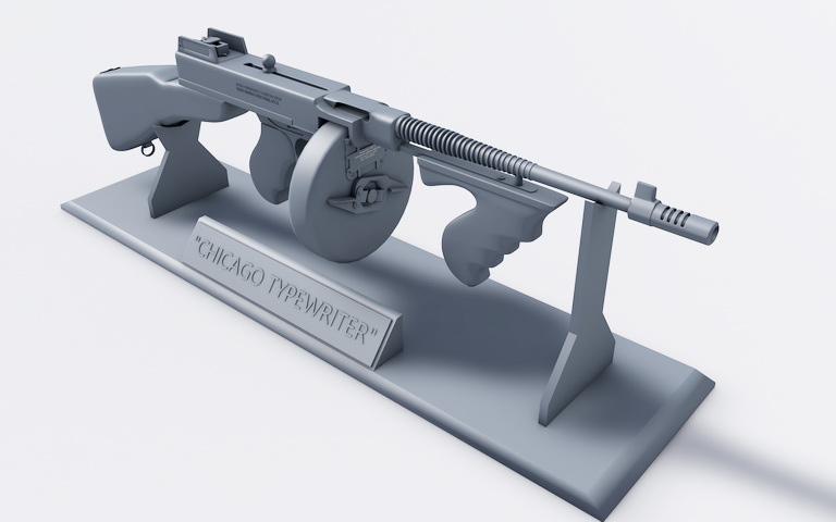 Tommy Gun 3d model 3D Studio,Cinema 4D files free download