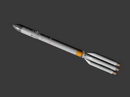 Russian Proton Rocket 3d model preview