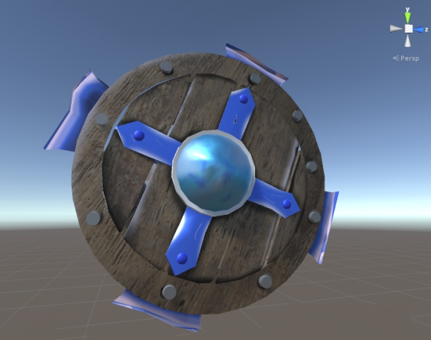 Wooden Shield 3d rendering