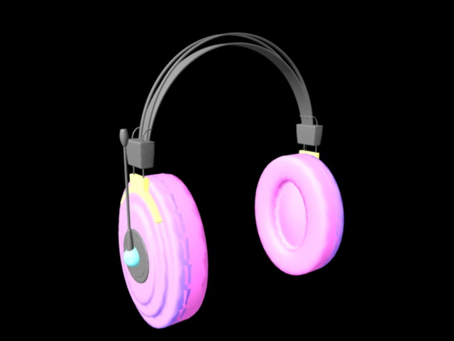 Pink Headset 3d rendering