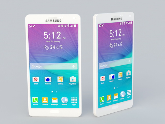Samsung Galaxy Note 4 3d rendering
