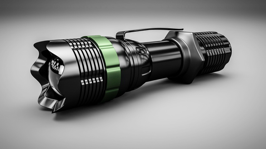 Tactical Flashlight 3d rendering
