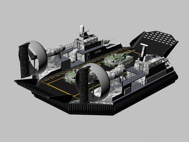 Military Hovercraft Transport 3d rendering