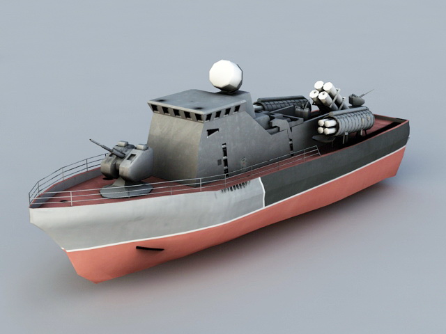 Missile Gunboat 3d rendering