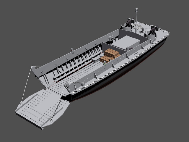 Military Landing Craft 3d rendering