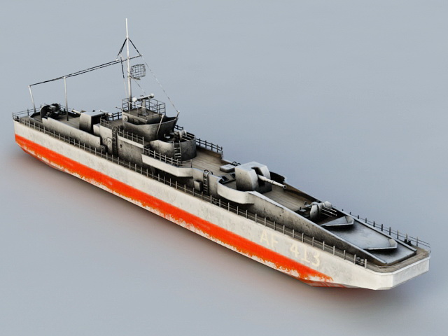 World War 2 Battleship 3d rendering
