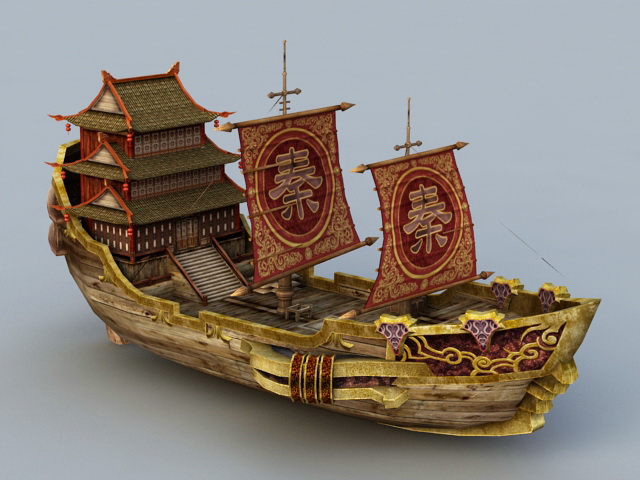 Ancient Chinese Merchant Vessel 3d model Object files free ...