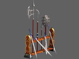 Medieval Weapon Rack 3d model preview