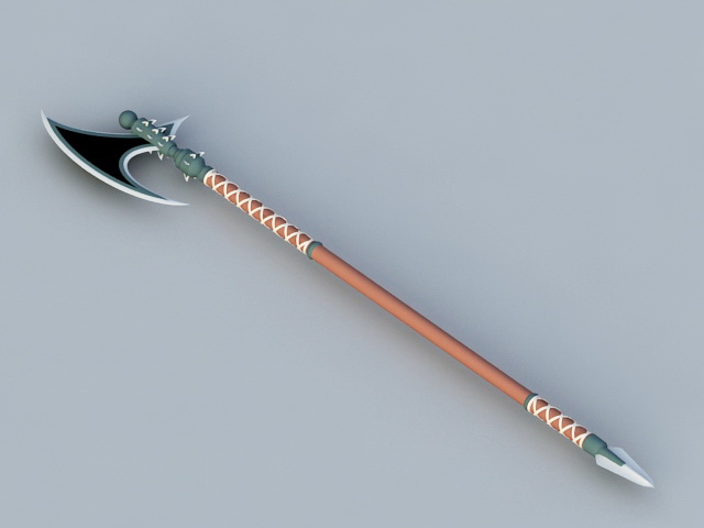 Halbard Weapon 3d rendering