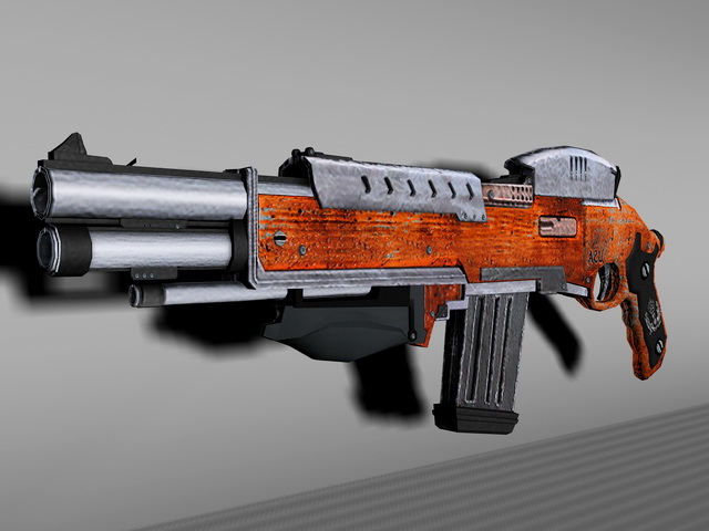 Old Assault Rifle 3d rendering