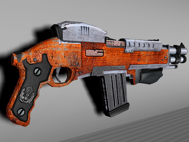 Old Assault Rifle 3d rendering