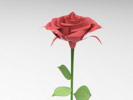 Red Rose Flower 3d model preview