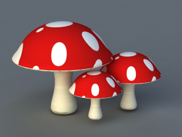Cartoon Red Mushroom 3d rendering