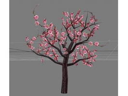 Ornamental Flowering Peach Tree 3d model preview