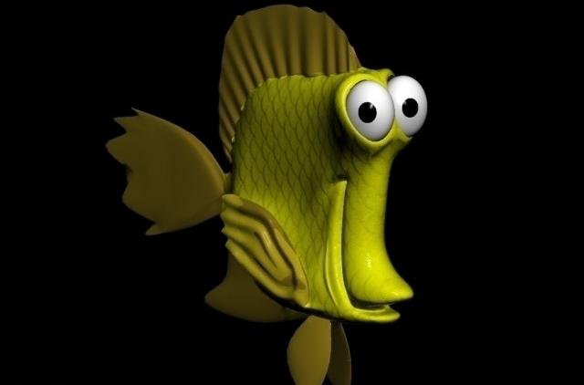 Cartoon Tropical Fish 3d rendering