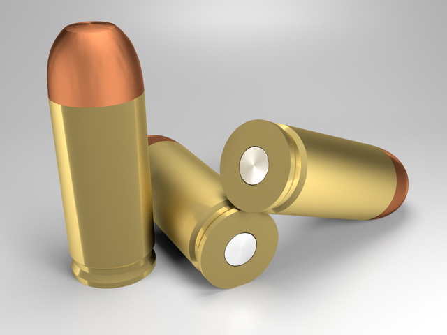 Pistol Bullets 3d rendering