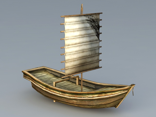 Old Sailing Boat 3d rendering