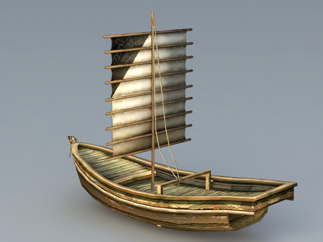 Old Sailing Boat 3d rendering