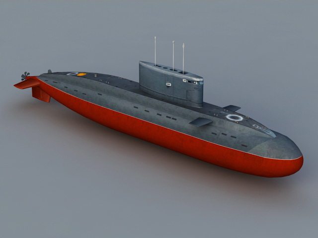 Soviet Kilo Class Submarine 3d rendering