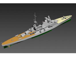 Navy Destroyer Ship 3d model preview