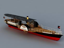 Paddle Steamer 3d model preview