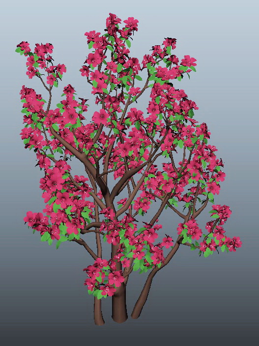 Azalea Tree 3d rendering