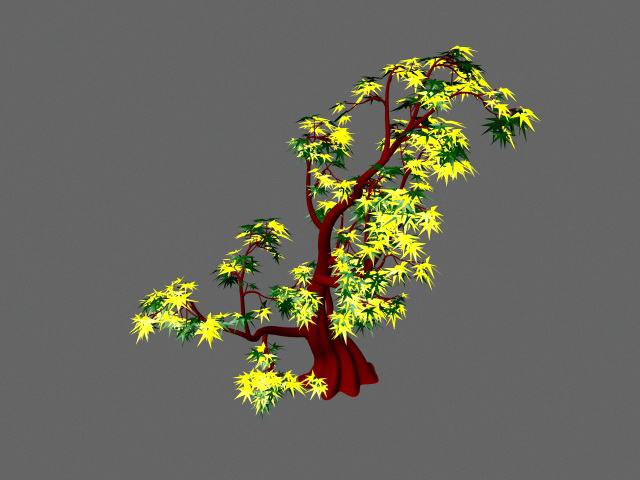 Yellow Maple Tree 3d rendering